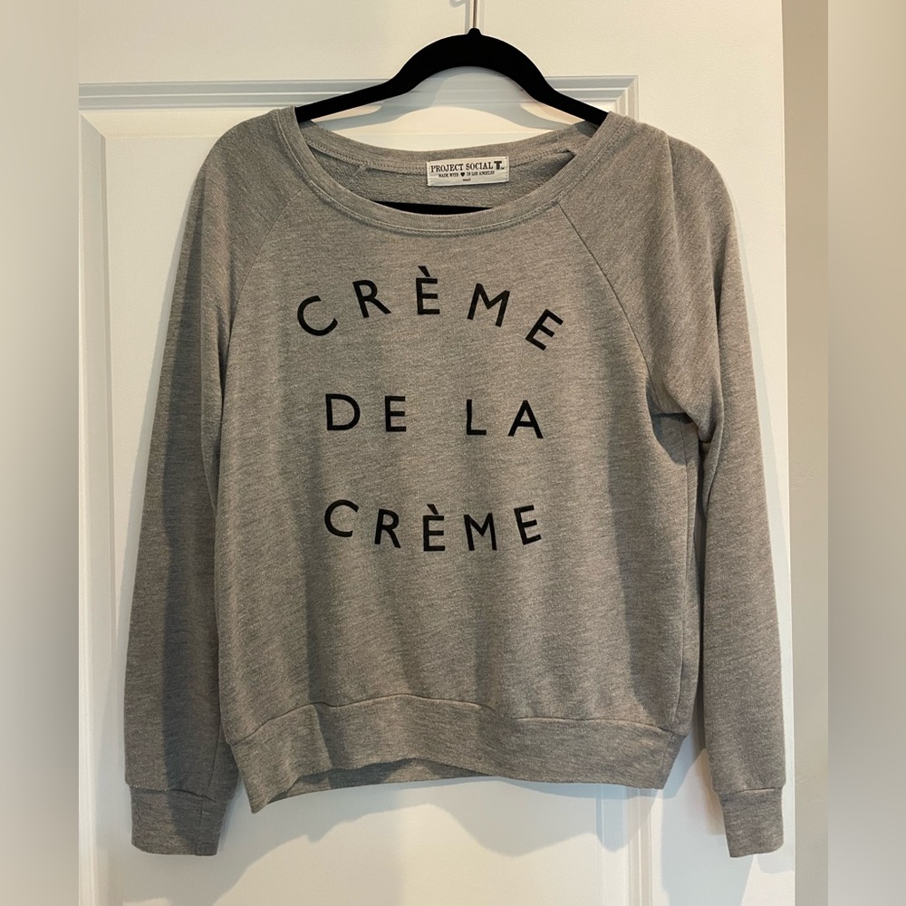 Project social T grey sweatshirt size small